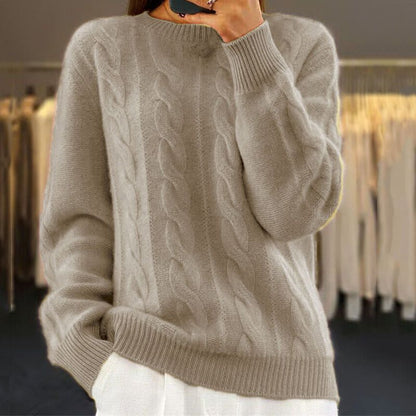 Pull en tricot chaud femme – Pull confortable en laine doux et élégant pour hiver