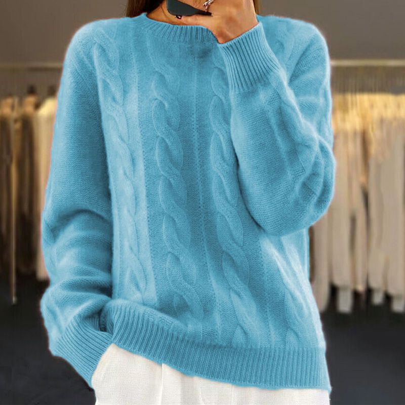 Pull en tricot chaud femme – Pull confortable en laine doux et élégant pour hiver