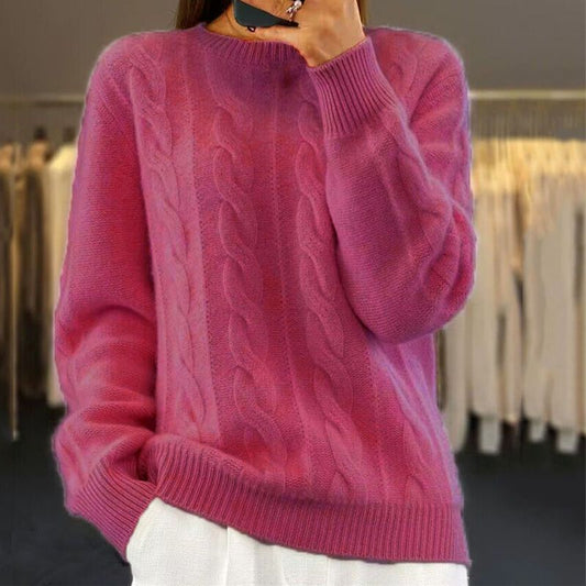 Pull en tricot chaud femme – Pull confortable en laine doux et élégant pour hiver