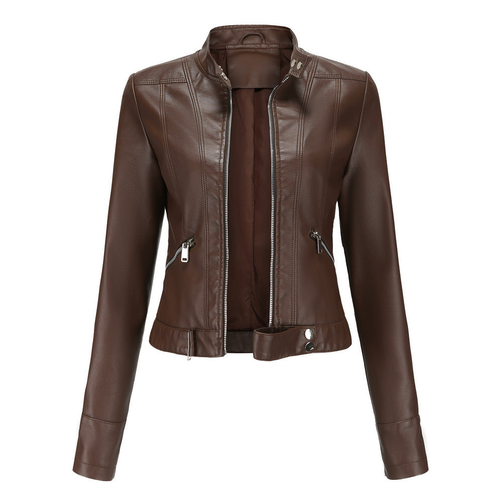 Veste en cuir femme – Veste élégante coupe ajustée pour sorties chic