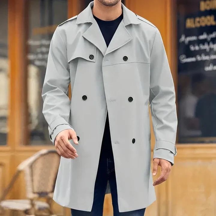 Trench-coat homme – Manteau élégant avec col revers pour style chic et intemporel