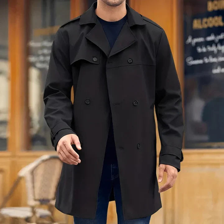 Trench-coat homme – Manteau élégant avec col revers pour style chic et intemporel