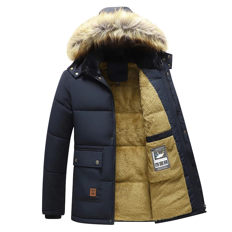 Veste d'hiver homme – Manteau chaud en laine avec capuche et coupe moderne