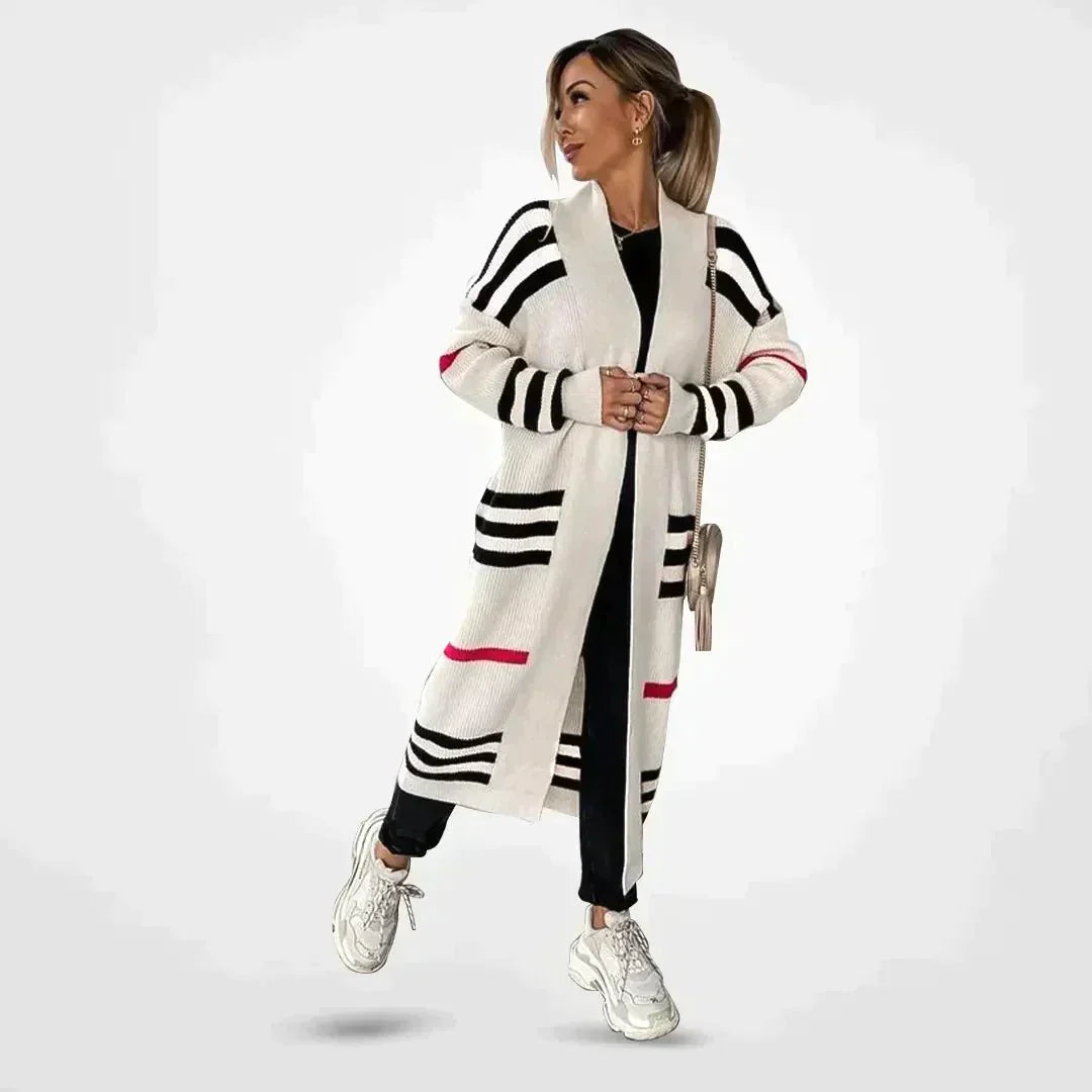 Gilet rayé femme – Gilet léger en coton à rayures chic pour été