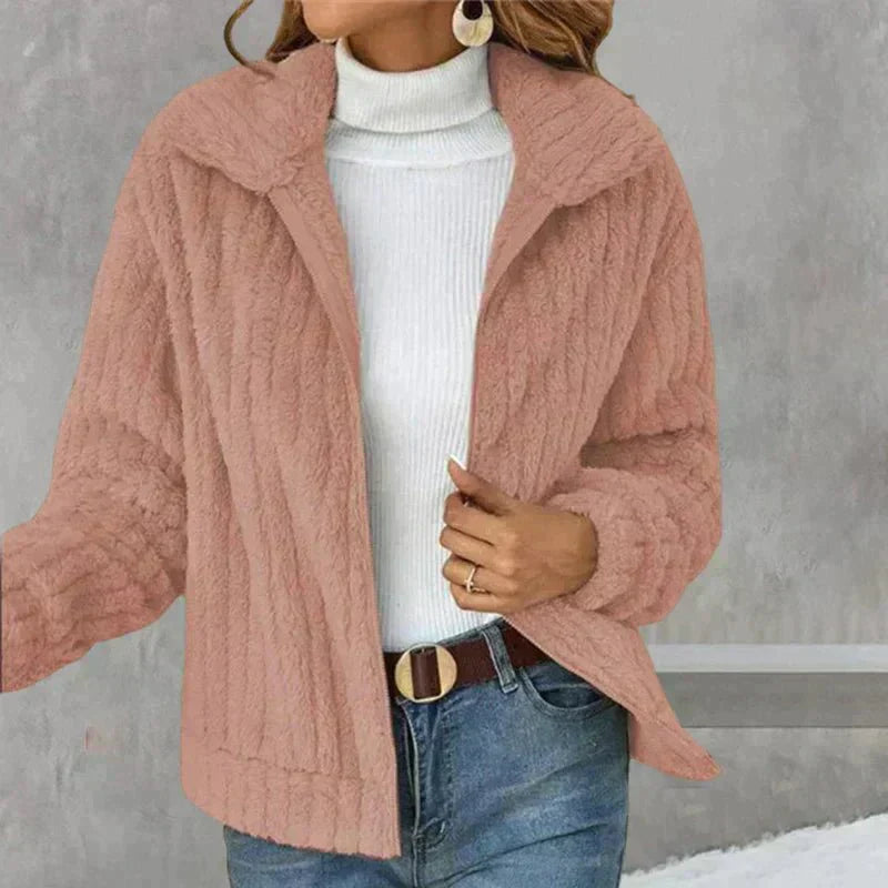 Cardigan peluche femme – Veste douce et chaude pour hiver chic