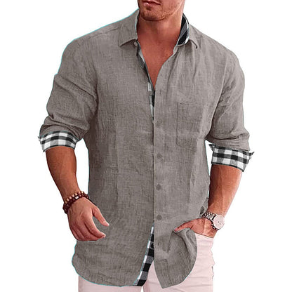 Chemise à carreaux homme – Chemise élégante à manches longues en coton doux