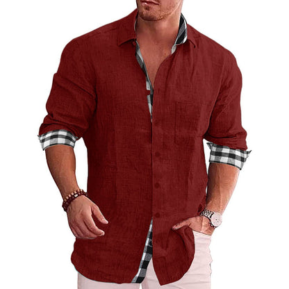 Chemise à carreaux homme – Chemise élégante à manches longues en coton doux